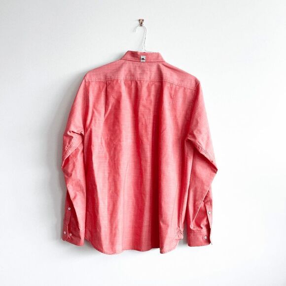 Roots 73 Mens Collared Shirt Long Sleeve Casual Button Down Red Large - Picture 2 of 7